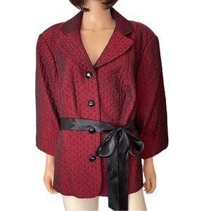 Adrianna Papell Evening dark burgundy textured blazer